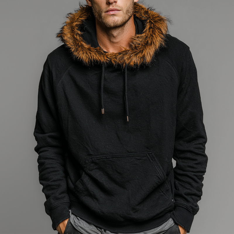 Men's Retro Casual Plush Hoodie MTA1589I3TO