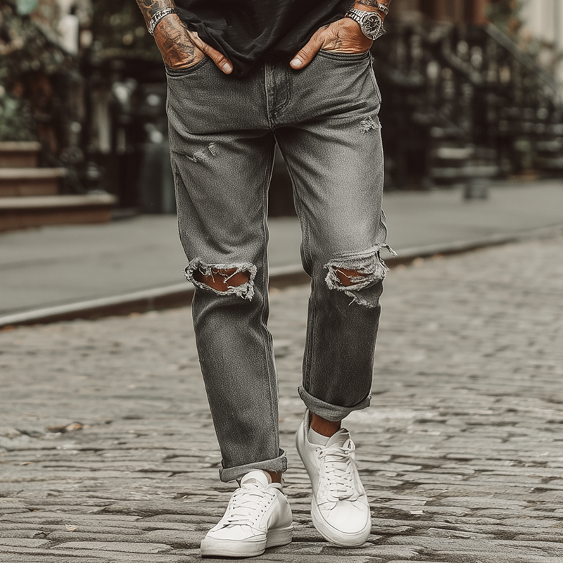 Men's Summer Fashion Washed Ripped Jeans MTA1464G9P