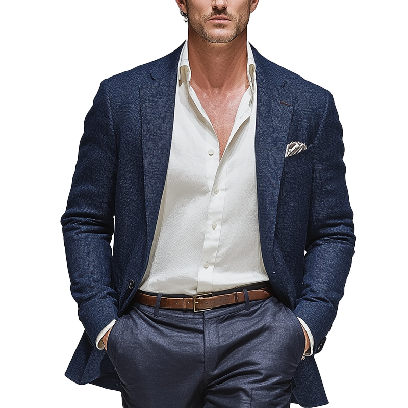 Men's Vintage Solid Color Long Sleeve Suit Jacket MTA1888G2P