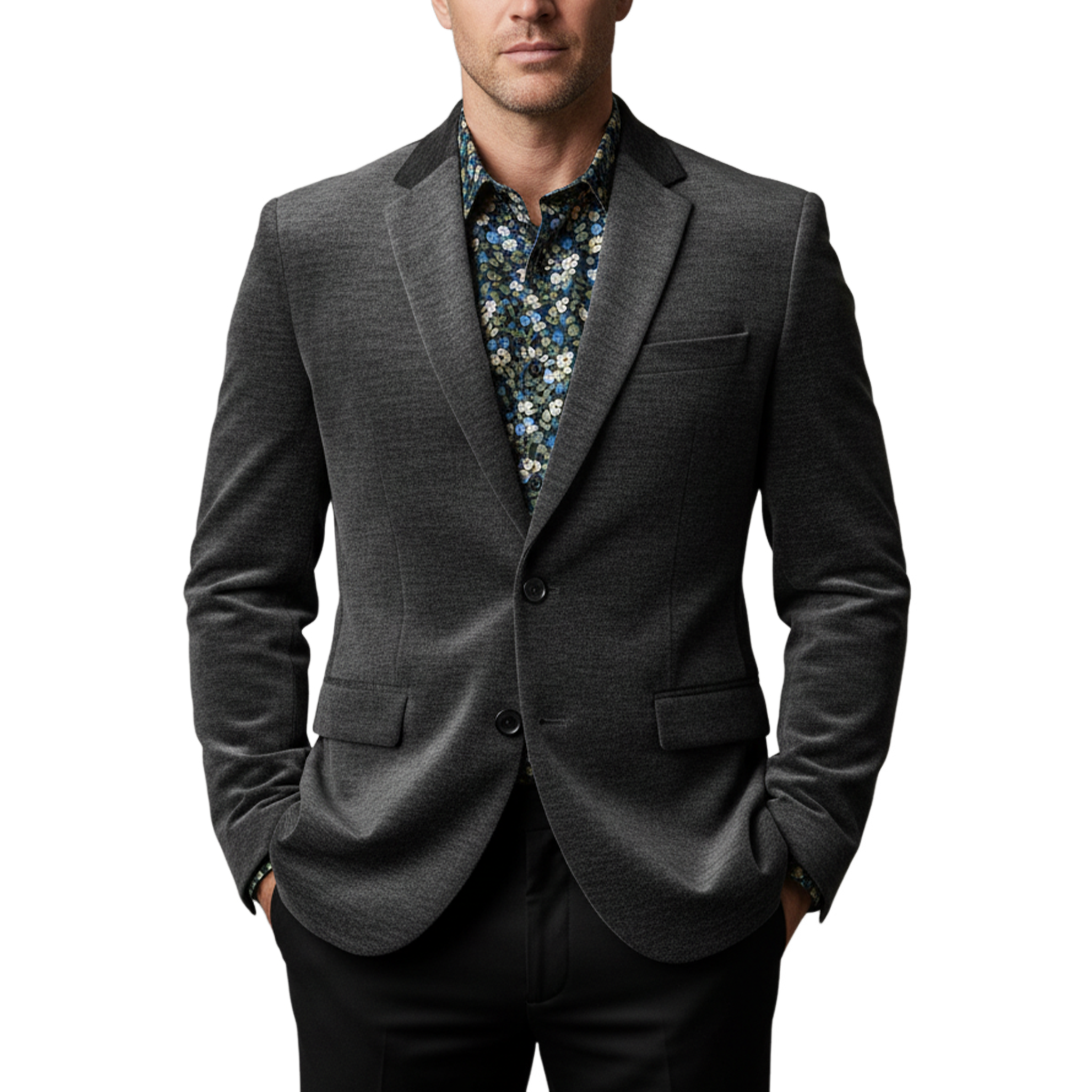 Men's Classic Light Business Chenille Blend Single-breasted Blazer MTA2231I4K