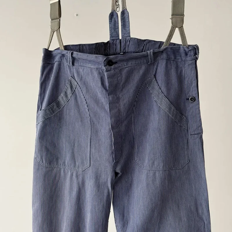 Men's Striped Loose Straight Cargo Pants MTA0724E9Z (Without Belt)