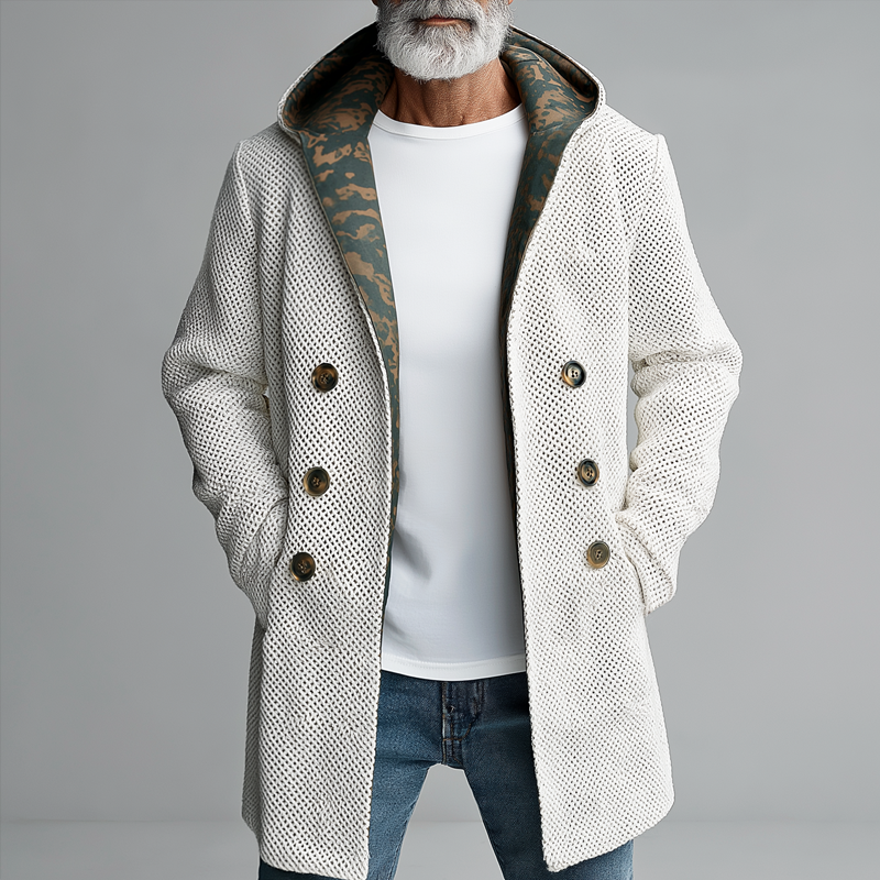 Men's Reversible Camouflage And Mesh Hooded Mid-length Casual Coat MTA1373H7Z