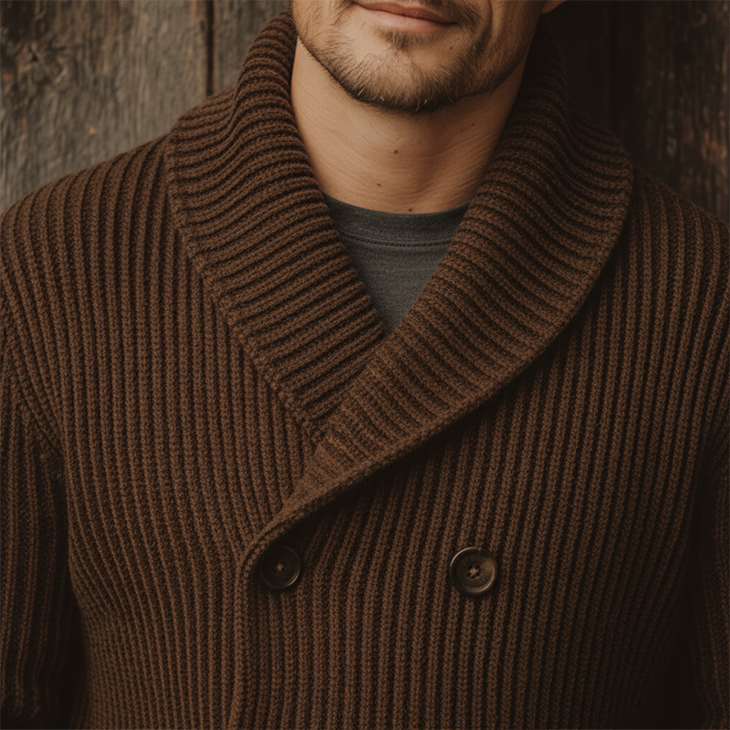 Men's Winter Fashion Double-breasted Cotton Knitted Casual Cardigan MTA2240J3P