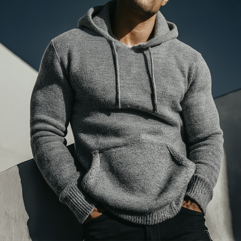 Men's Retro Casual Knitted Hooded Sweater MTA1907L0TO