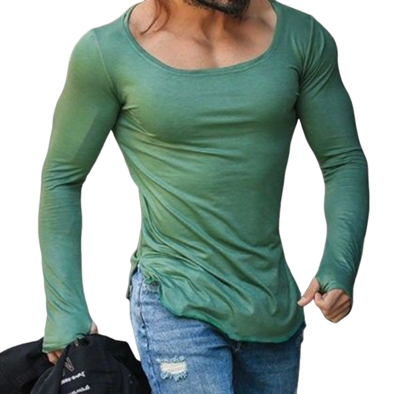 Men's Casual Round Neck Slim Fit Modal Cotton Long Sleeve T-shirt 67051201K