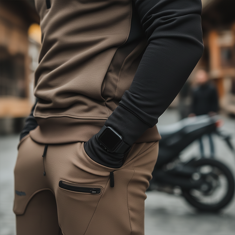 Men's Retro Cotton Blend Color Block Patchwork Half-Zip High Neck Sweatshirt MTA2965J1P