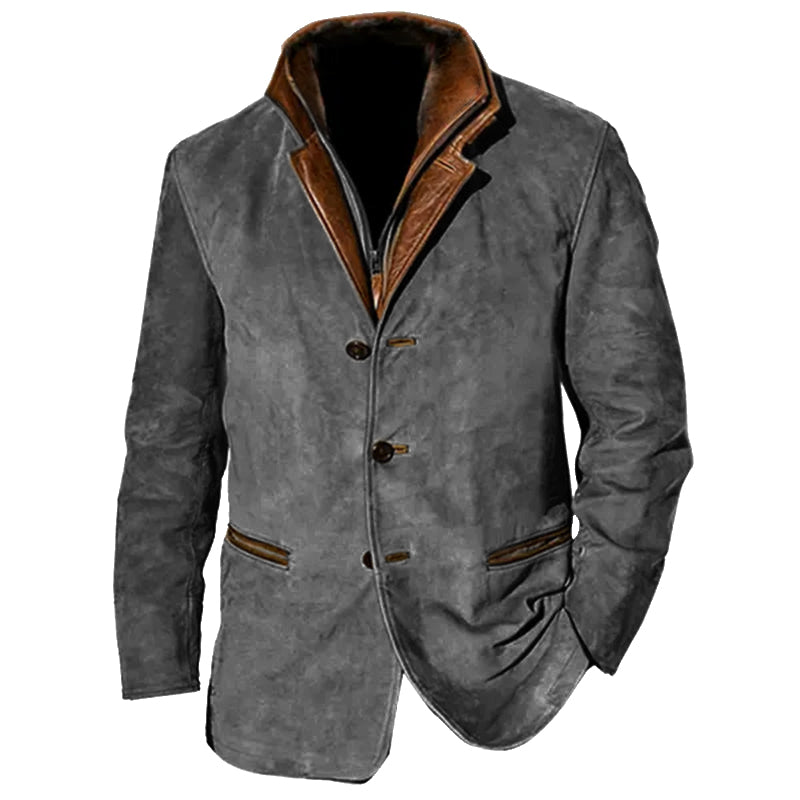 【Envío en 24 horas】Chaqueta de piel de ante vintage de otoño para hombre 83271229YJ