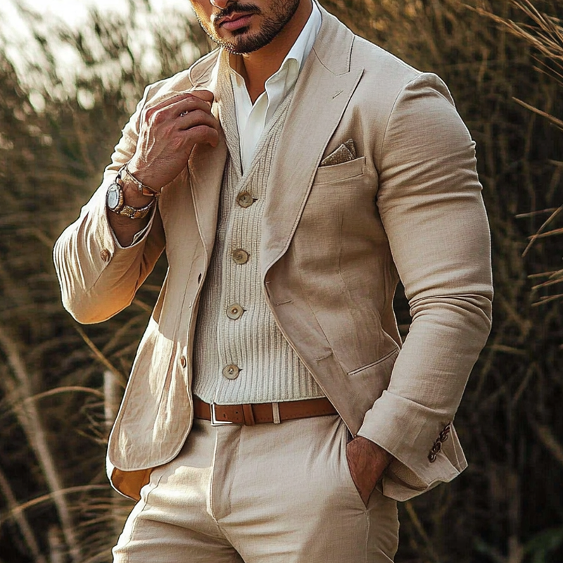 Men's Cotton Solid Color Casual Blazer MTA2665H0X