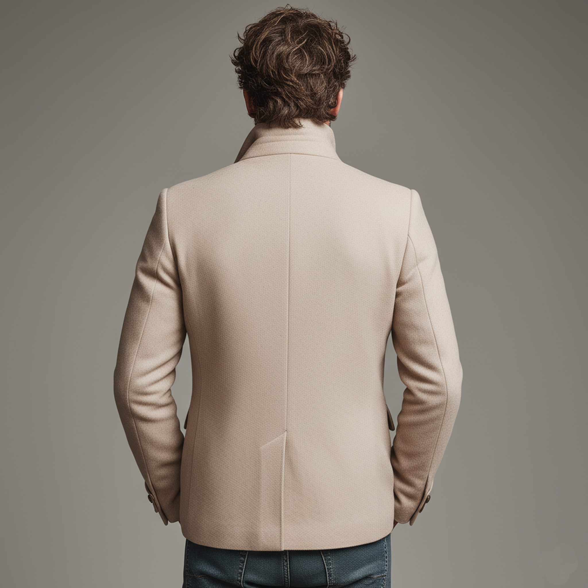 Men's Classic Retro Lapel Embroidered Faux Wool Slim-fit Jacket MTA0660K7K