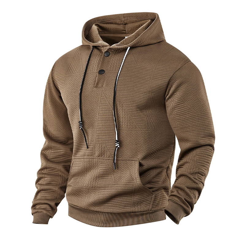 Men's Casual Textured Solid Color Hoodie MTA2883G2X