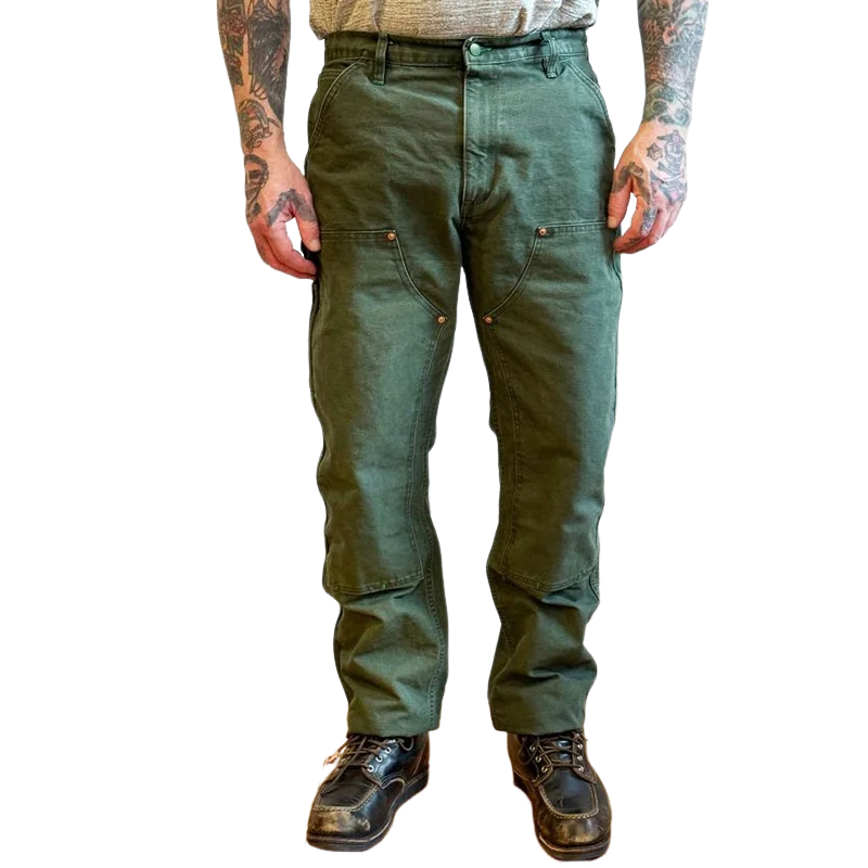 Men's Solid Color Cotton Straight Multi-pocket Cargo Pants MTA0704E6Z
