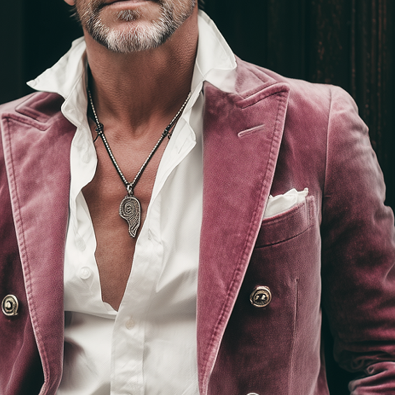 Men's Classic Business Velvet Double-breasted Blazer MTA1591H9U