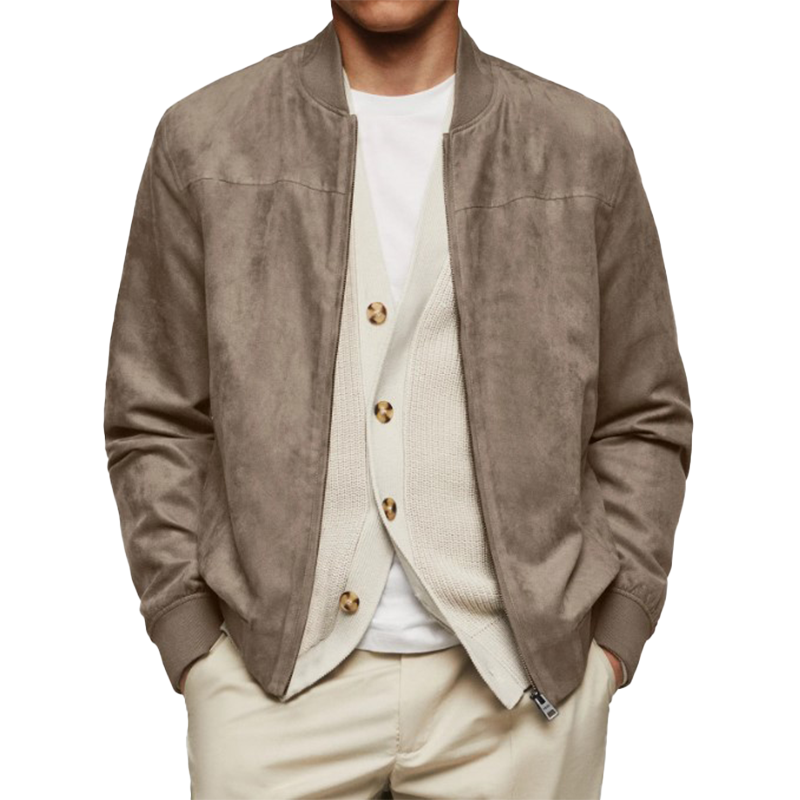 Men's Vintage Simple Faux Suede Jacket MTA1855H7P