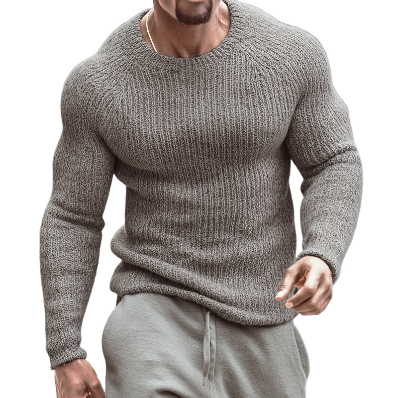 Men's Retro Casual Street Slim Crew Neck Sweater MTA2119H5TO
