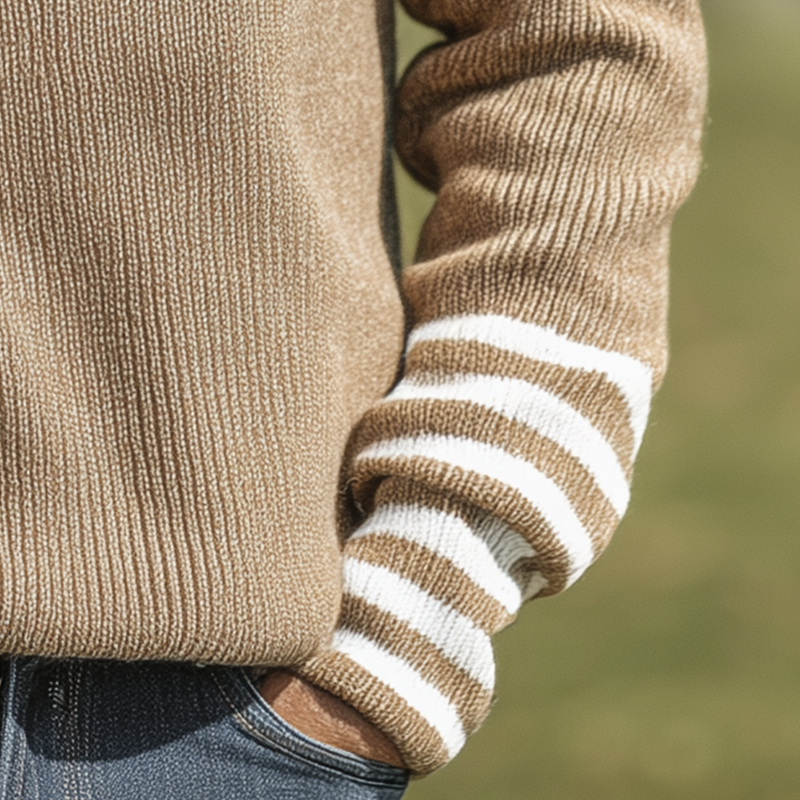 Men's Simple Winter-style Stand-up Collar Cotton Knitted Sweater MTA1850I4P
