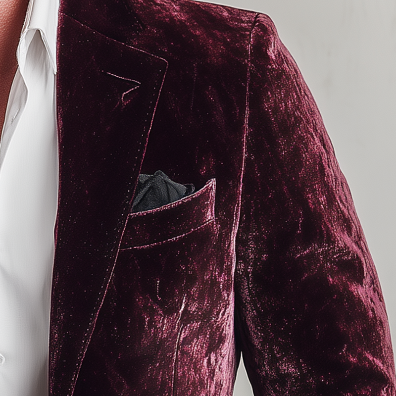 Men's Vintage Elegant Velvet Banquet Blazer MTA1551H0P