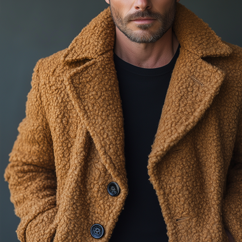 Men's Retro Casual Fleece Mid-Length Coat MTA3074J2TO