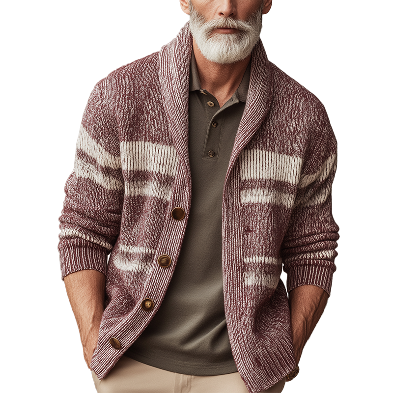 Men's Fall Fashion Striped Knitted Cardigan MTA0804H1P