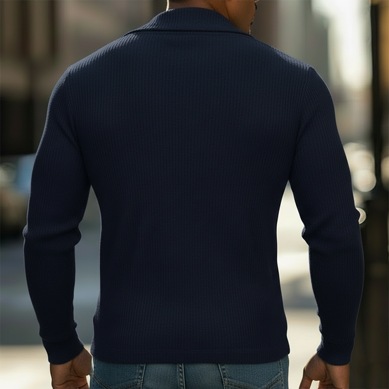 Men's Spring Retro Cowl Neck Cotton-Like Long-Sleeve T-Shirt MTZ2286A2P