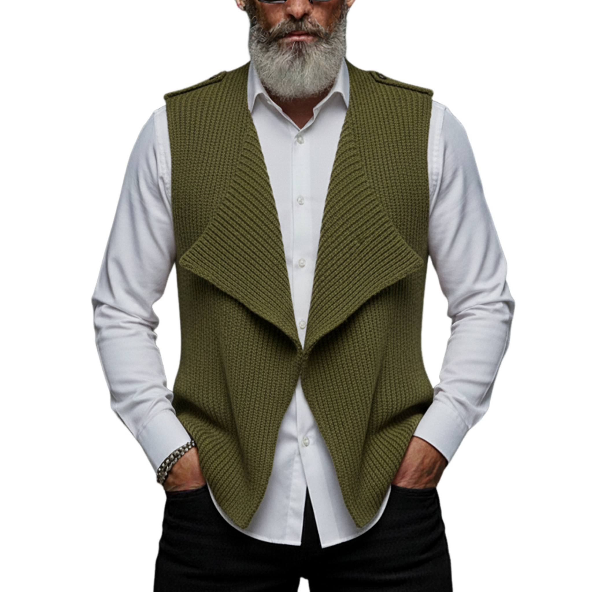 Men's Classic Lapel Casual Knitted Vest MTA1880L9K