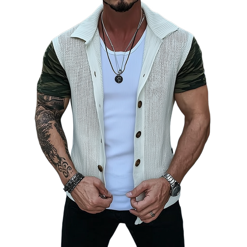 Men's Knitted Lapel Casual Vest MTA1437G6X