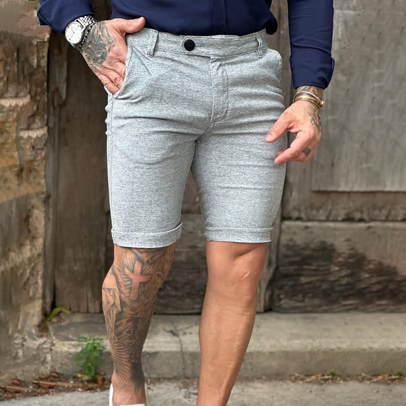 Men'S Cozy Cotton Buttons Waist Casual Shorts MTA0862E5Z