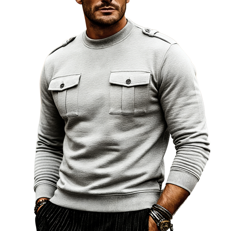 Men's Classic Urban Light Gray Crewneck Sweatshirt MTZ0749A2U