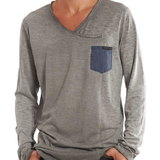 Men's Classic V-neck Long Sleeve Casual T-shirt 06685090F