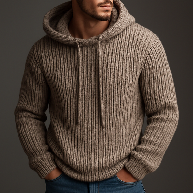 Men's Vintage Casual Knitted Sweater Hoodie MTA2918H3TO
