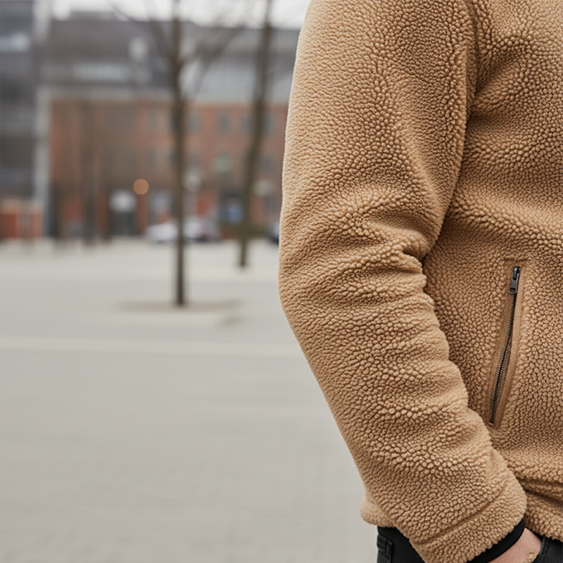 Men's Winter Fashion Stand Collar Polar Fleece Zipper Jacket MTA2241J7P