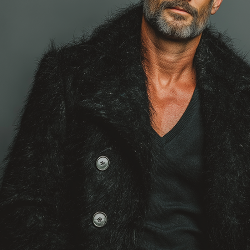 Men's Retro Casual Plush Large Lapel Button Jacket MTA2847J6TO