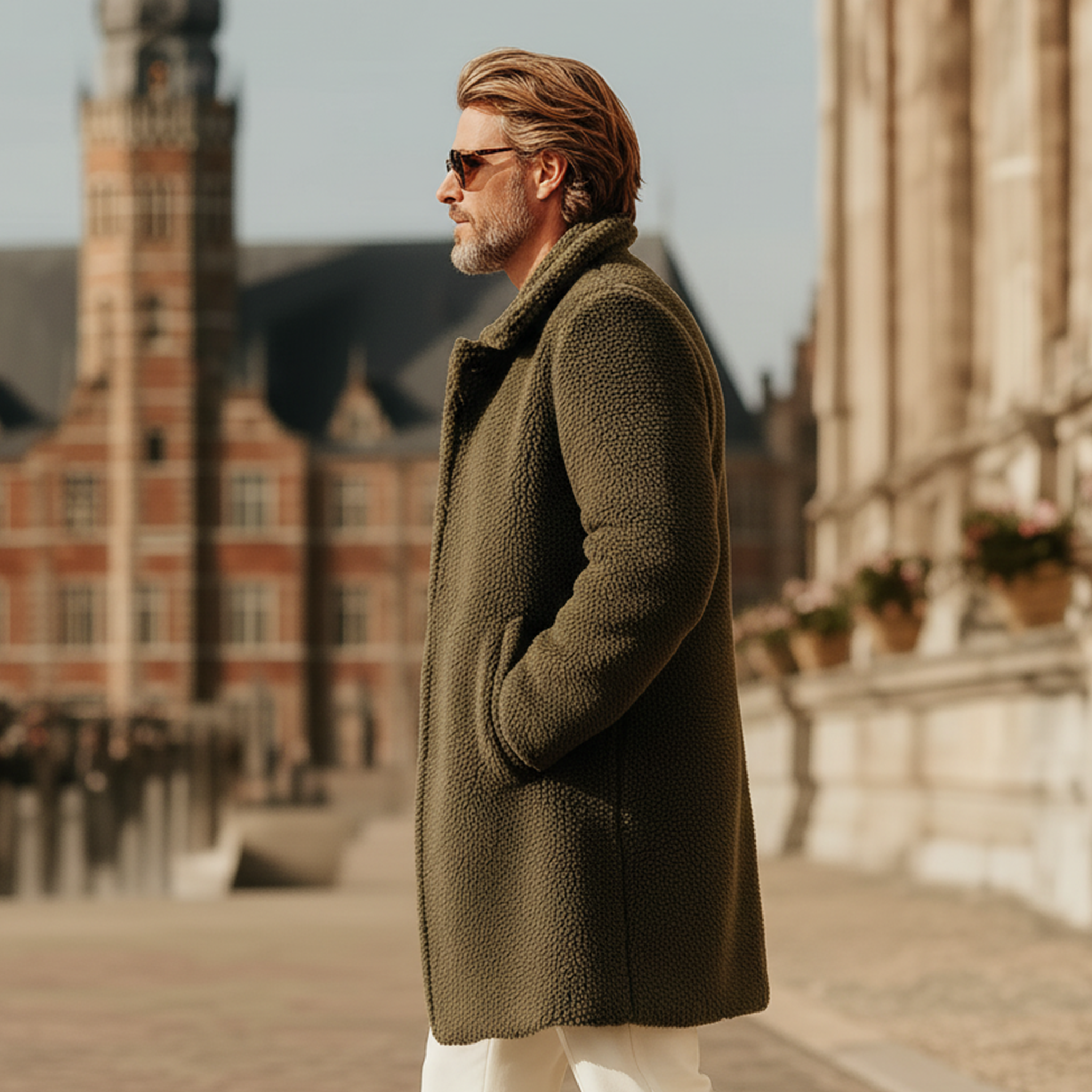 Men's Classic Casual Lapel Fleece Button Coat MTA3087J2K