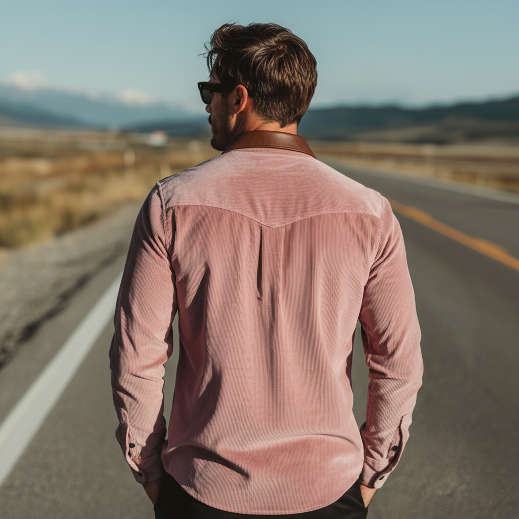 Men's Classic Casual Rugged Style Corduroy Long-sleeved Shirt MTA2332L2K