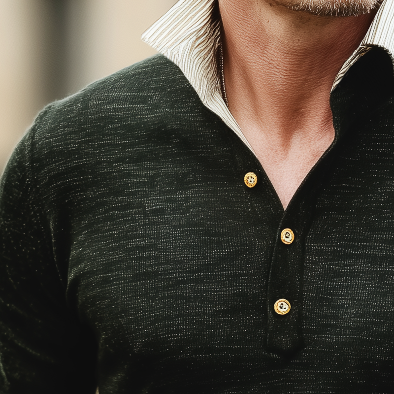 Men's Classic Color-block Collar Knitted Sweater MTA2476I5U