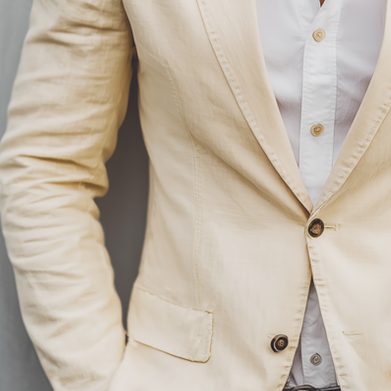 Men's Classic Notched Lapel Two Button Cotton Blazer MTA1655G0U
