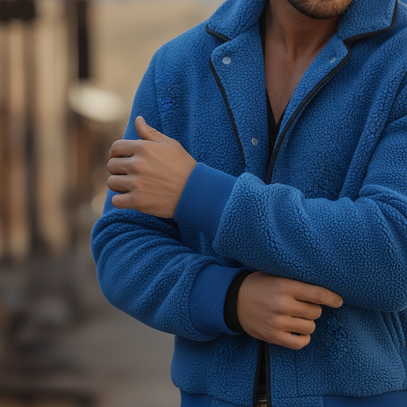 Men's Winter Retro Faux Lambswool Button Jacket MTA2533K8P