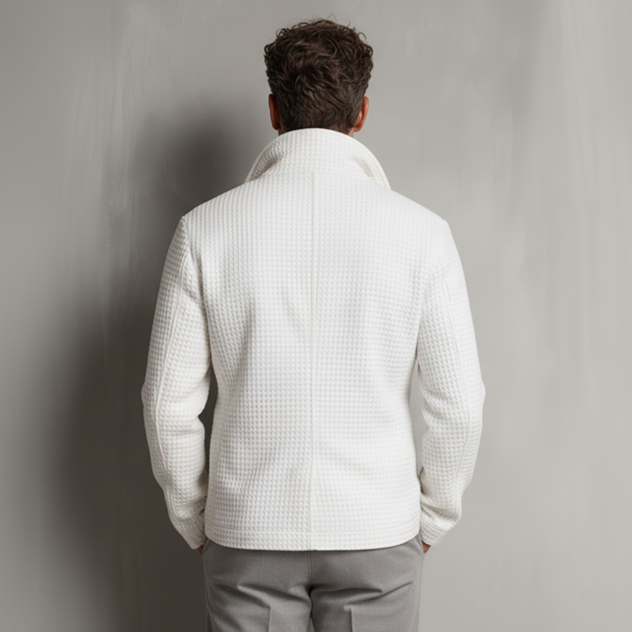 Men's Classic Lapel Waffle Double Breasted Jacket MTA2470J8K