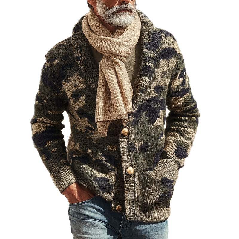 Men's Vintage Camouflage Knit Cardigan MTA0764H7P