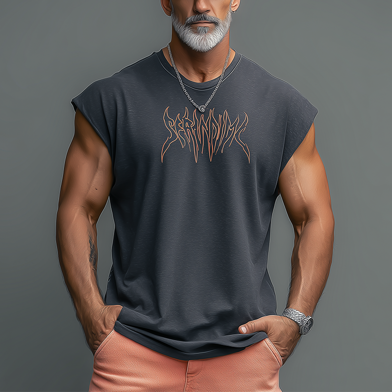 Men's Summer Fashion Printed Cotton Blended Sleeveless Tank Top MTA0566G6P