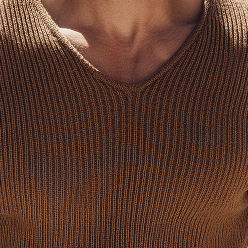 Men's Simple Solid Color Knitted V-Neck Sweater MTA1167H7P