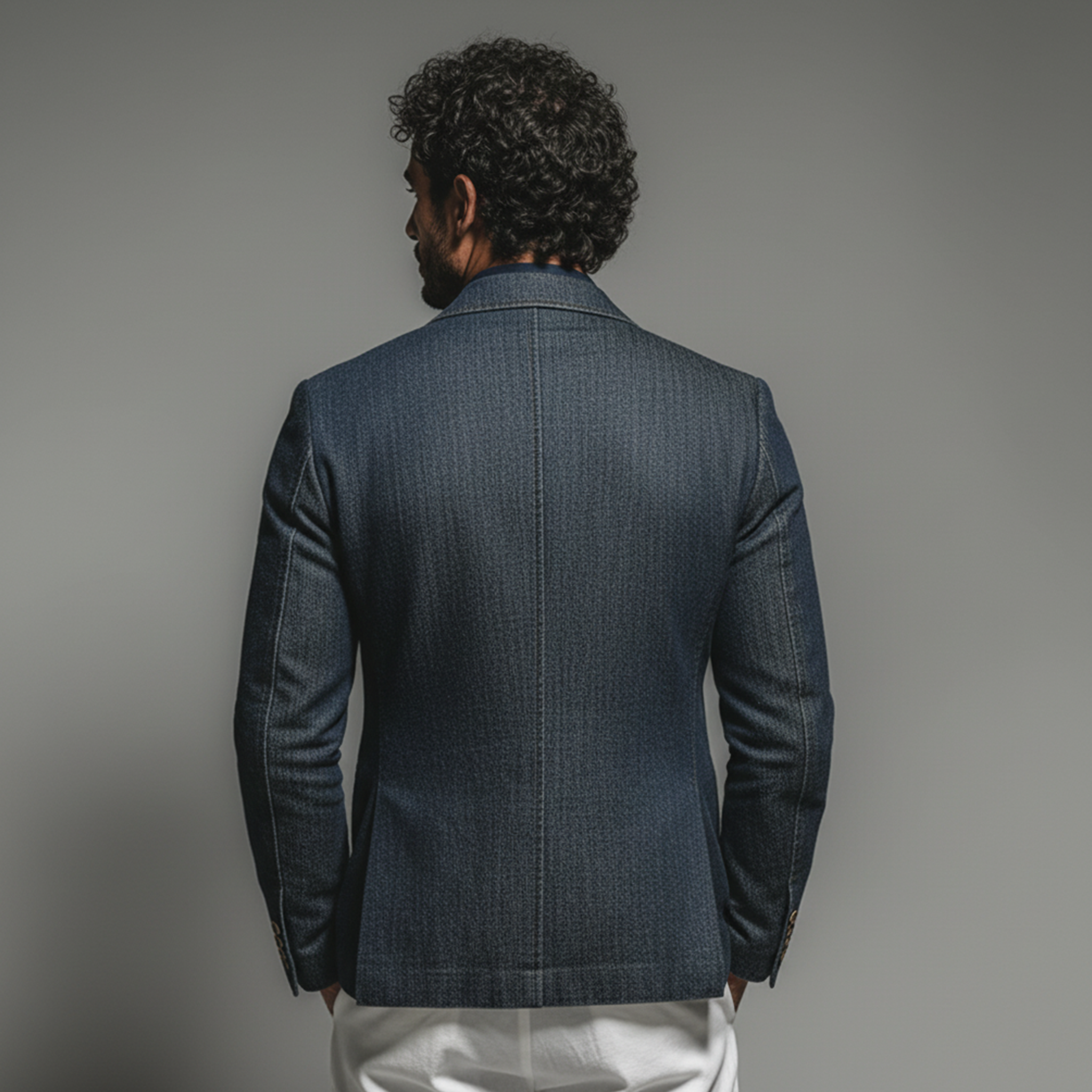 Men's Classic Casual And Business Washed Denim Single-breasted Blazer MTA3063K5K