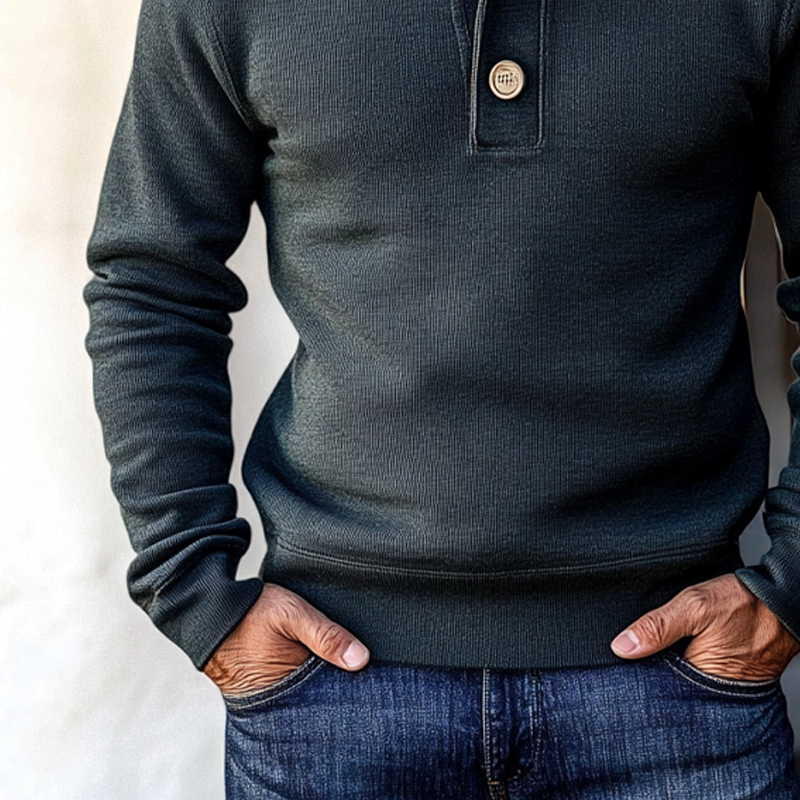 Men's Solid Color Stand Collar Loose Pullover Sweatshirt MTA2216H9X