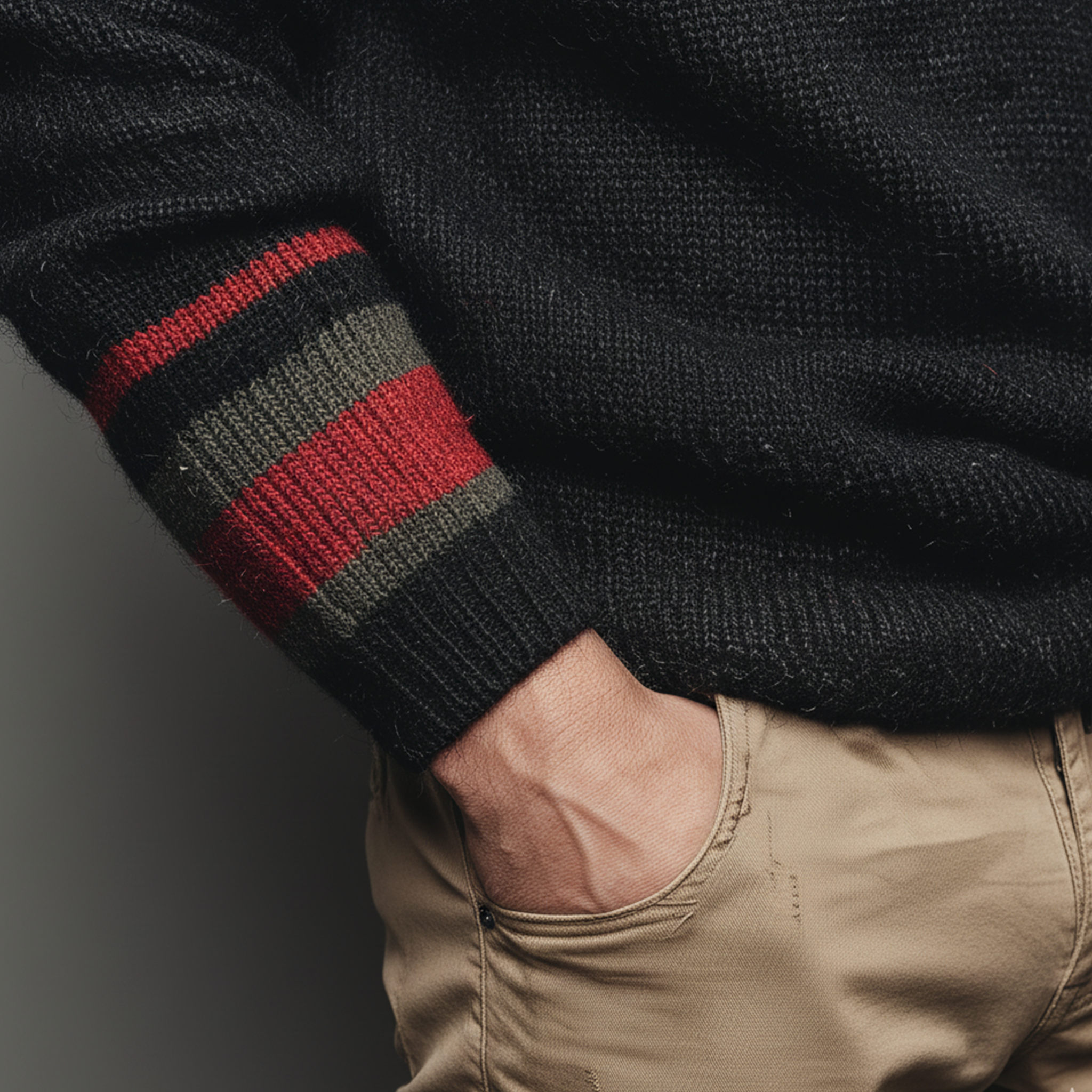 Men's Classic Casual Contrast Striped Hooded Sweater MTA2971I7K