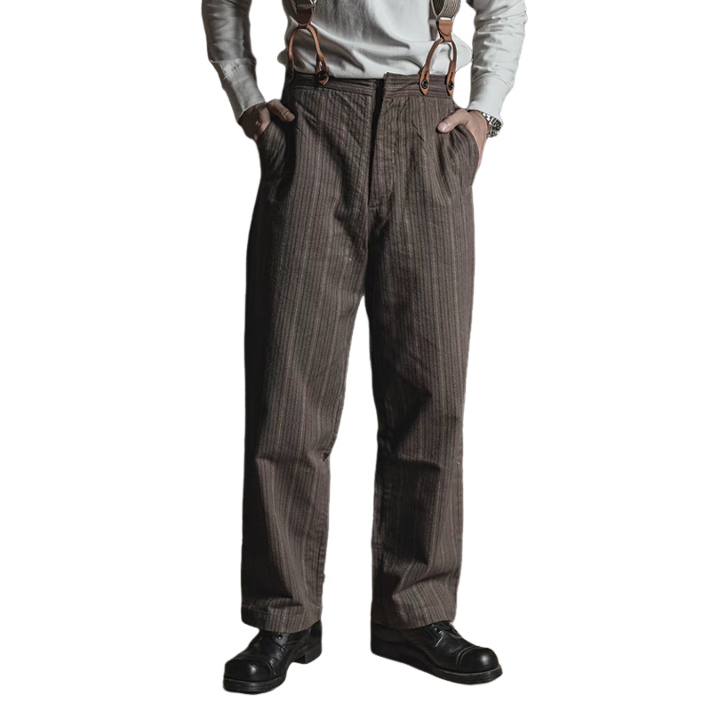 Men's Fashion Striped Straight Suit Pants 99928579Z