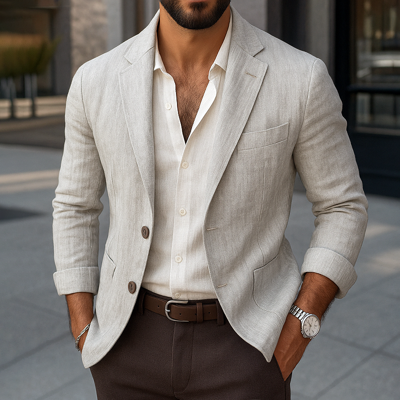 Men's Fashion Notch Lapel Two Buttons Casual Blazer MTA1983G4Z