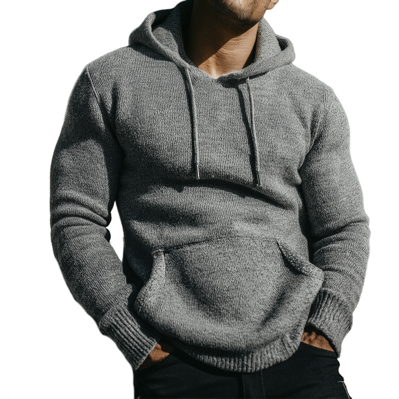 Men's Retro Casual Knitted Hooded Sweater MTA1907L0TO