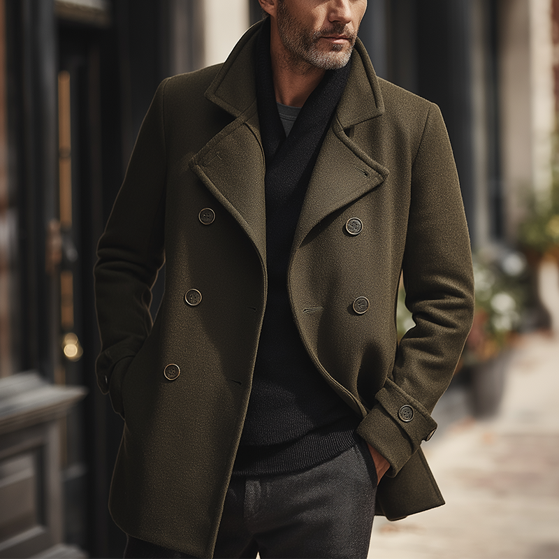 Men's Elegant Vintage Faux Woolen Coat Jacket MTA0265I0P