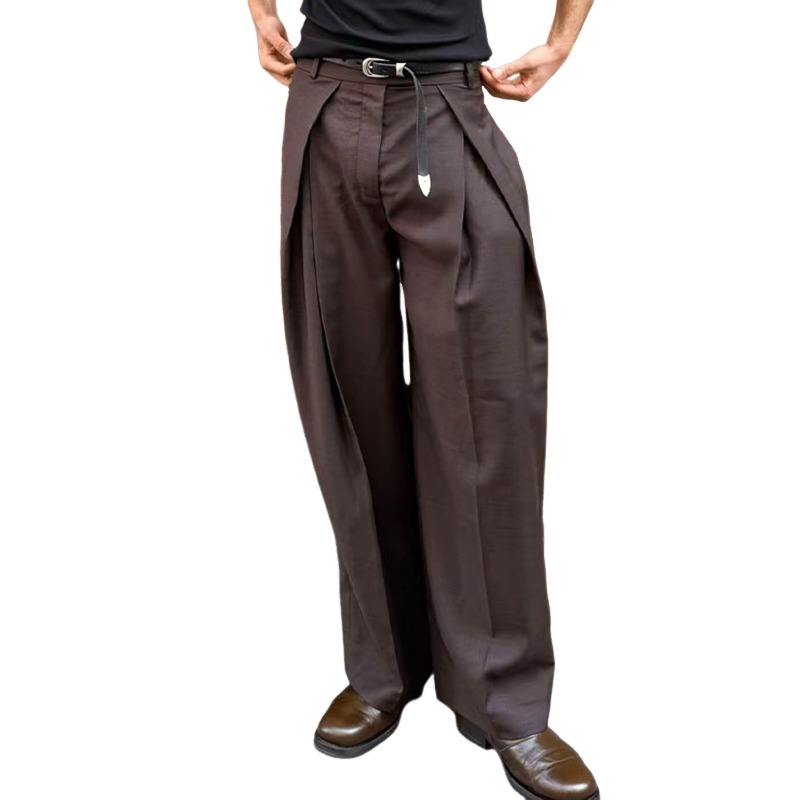 Men's Cotton 3D Pleated Loose Drape Pants MTA0517H2U