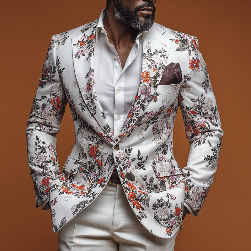 Men's Fashion Printed Polyester Blend Blazer MTA1860H7P