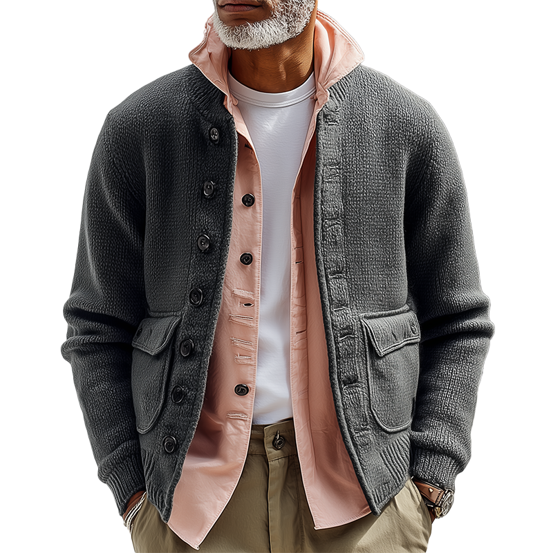 Men's Winter Vintage Cotton Knitted Loose Cardigan MTA2100J4P